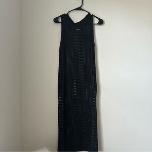 Black Sleeveless Knit Cover Up Dress